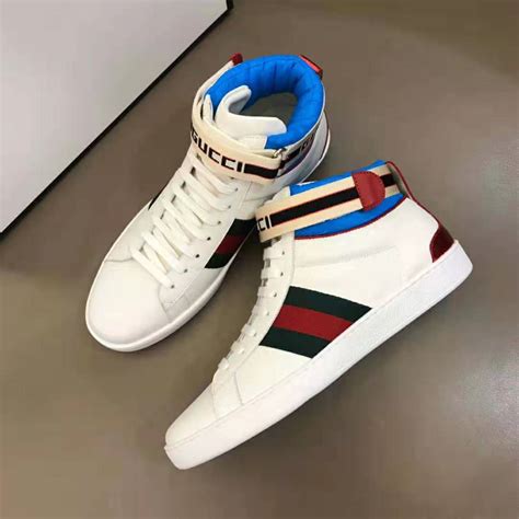 men's ace gucci stripe high-top sneaker cheap|Gucci Ace Leather Sneakers .